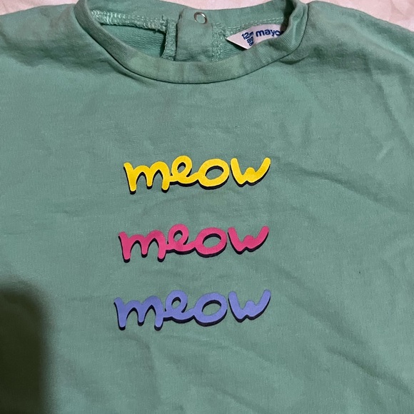 🌻3/25$ Mayoral baby girl Meow crew neck sweater 12 months - Picture 2 of 4
